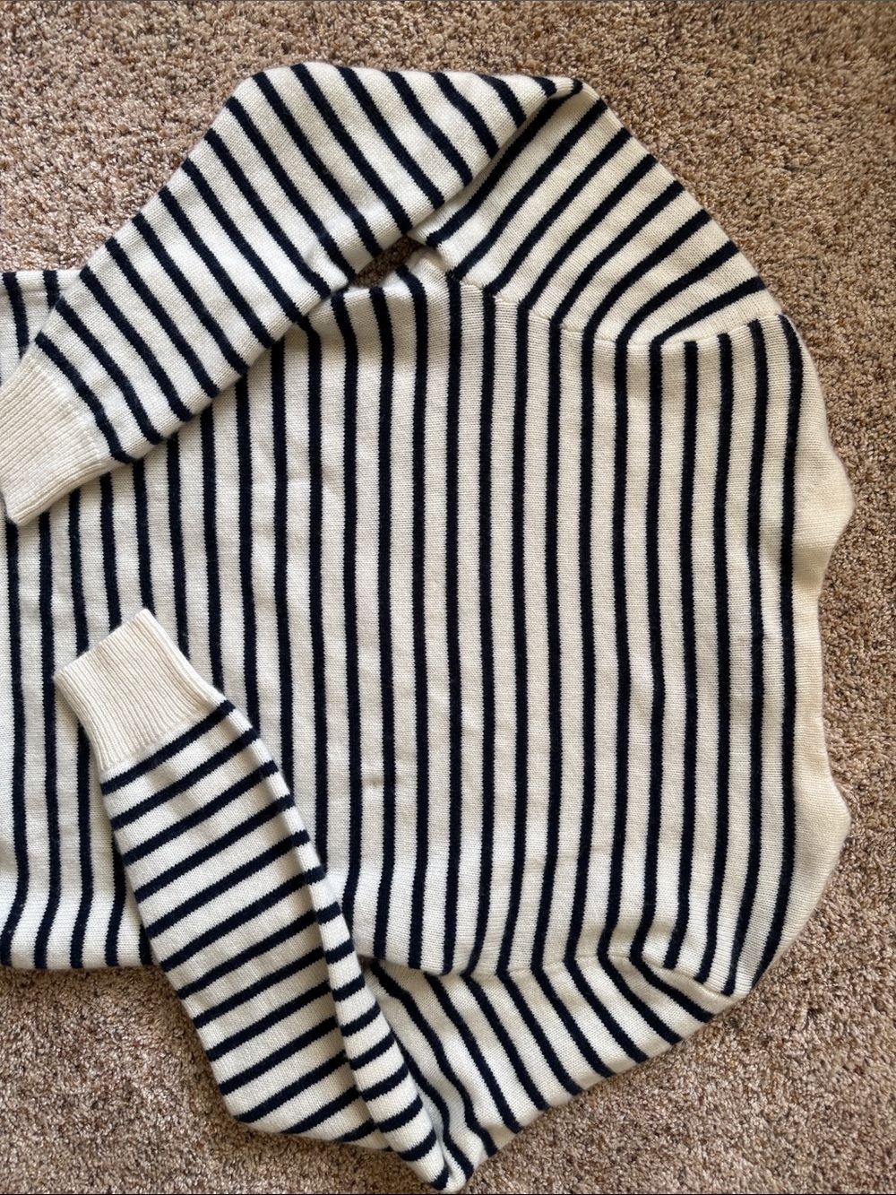 J. Crew Cream and Navy Striped Cashmere Sweater - Picture 4 of 4